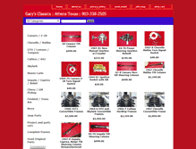 Tablet Screenshot of garys-classics.net